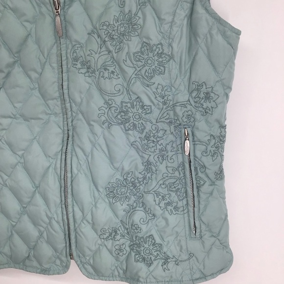 Eddie Bauer Premium Goose Down Lightweight Winter Embroidered Vest Size M - Picture 3 of 7